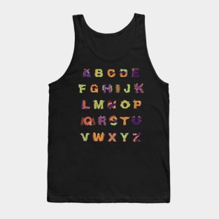 Alphabet Halloween Teacher Kids Cute Monster Alphabet ABC Tank Top